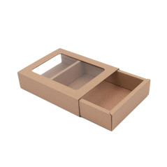 Brown Sleeve Gift Box with Clear Window
