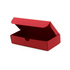 Elongated Gift Box from Red Decorative Cardboard