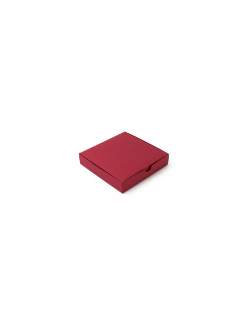 Didelė kvadratinė dėžutė įleidžiamu dangteliu iš raudono kartono