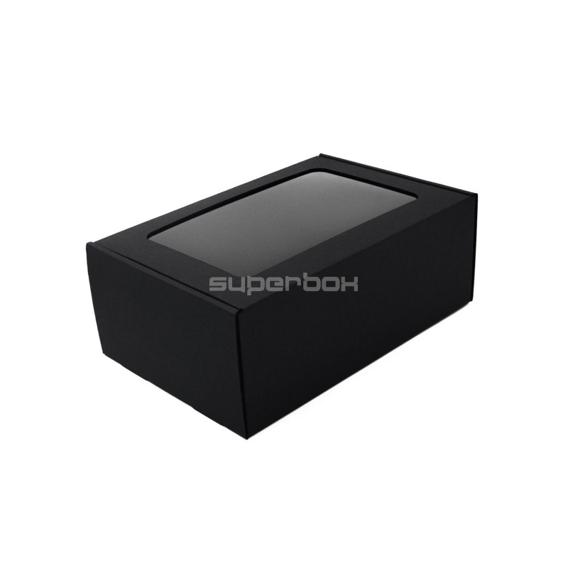 Black A5 Size Gift Box with Clear Window Black A5 Size Gift Box with Clear Window