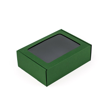 Green A5 Format Gift Box with Window | 210x160x70 mm | Superbox