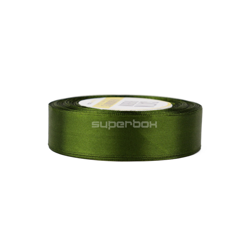 Enchanting Olive Green Satin Ribbon, 25 mm Width