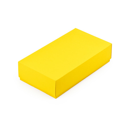 Geltona dviejų dalių kartono dėžutė | 200x110x50 mm | Superbox