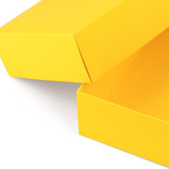 Geltona dviejų dalių kartono dėžutė | 200x110x50 mm | Superbox