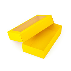 Yellow Two Piece Cardboard Gift Box with Window