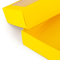 Geltona dėžutė su langeliu papuošalams | 200x110x50 mm | Superbox