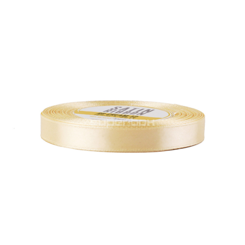 Elegant Cream Color Satin Ribbon, 12 mm Width