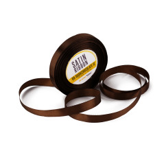 Deep Dark Chocolate Color Satin Ribbon, 12 mm Width