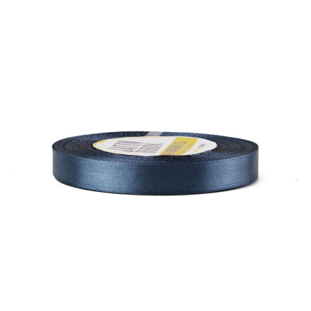 Navy blue satin ribbon – glossy, 12 mm wide, 32 m roll