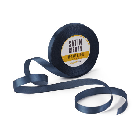 Refined Navy Blue Satin Ribbon, 12 mm Width