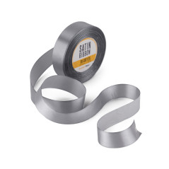 Decorative Grey Satin Ribbon, 25 mm Width