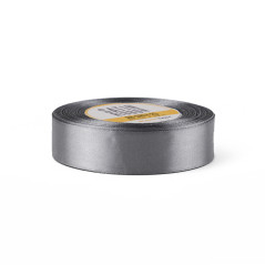 Grey satin ribbon – glossy, 25 mm wide, 32 m roll