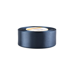 Navy blue satin ribbon – glossy, 38 mm wide, 32 m roll