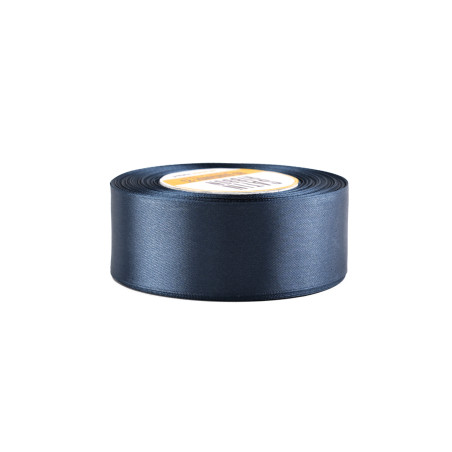 Navy blue satin ribbon – glossy, 38 mm wide, 32 m roll