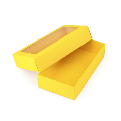 Yellow Two Piece Cardboard Gift Box with Window