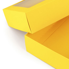 Geltona dėžutė su langeliu papuošalams | 200x110x50 mm | Superbox