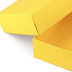 Geltona dviejų dalių kartono dėžutė | 200x110x50 mm | Superbox