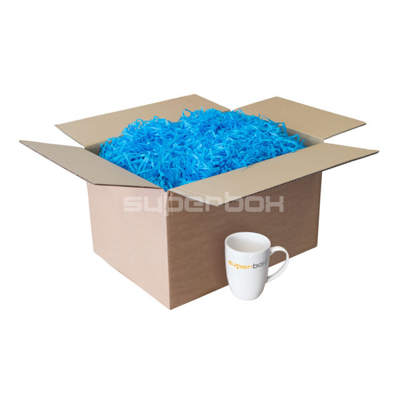 Ryškiai mėlynos spalvos popieriaus drožlės, 1 kg