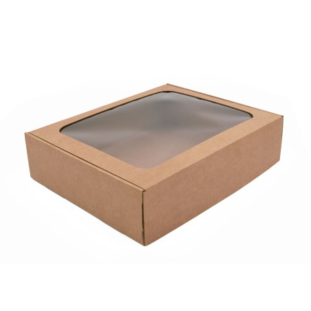 Brown Gift Box with Clear Window