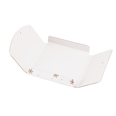 Labai puošnus nedidelis baltas surišamas vokelis su auksinėmis snaigėmis