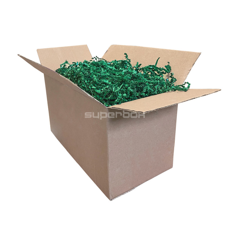 Standžios tamsiai žalios popieriaus drožlės - 4 mm, 1 kg Standžios tamsiai žalios popieriaus drožlės - 4 mm, 1 kg