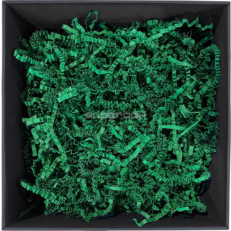 Standžios tamsiai žalios popieriaus drožlės - 4 mm, 1 kg Standžios tamsiai žalios popieriaus drožlės - 4 mm, 1 kg