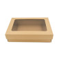 Multipurpose Brown Base-Lid Gift Box with Clear Window