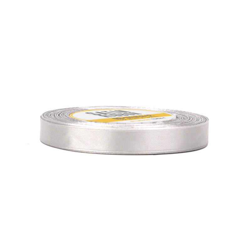 Chic Silver Satin Ribbon, 12 mm Width