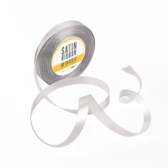 Chic Silver Satin Ribbon, 12 mm Width