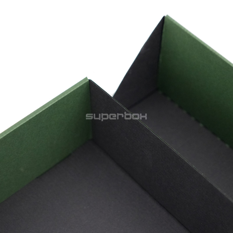 Double Door Green Gift Box with Integrated Satin Ribbon