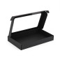 Чёрная коробка из гофрокартона с окошком, 300×180×40 мм