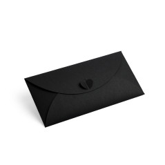 Black envelope with heart clasp | 220x110 mm | Superbox