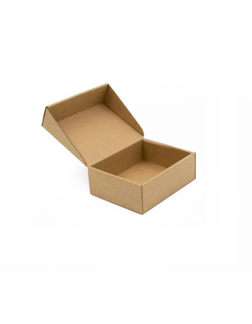 Maža ruda dėžutė atverčiamu dangteliu iš mikrogofros