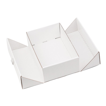 A5 Format Double Door White Gift Box with Integrated Satin Ribbon