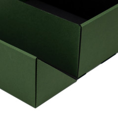 A5 formato žalia dvigubų durų dėžutė su juostele, 220x150x85 mm