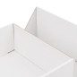Square white double door box with dark green ribbon, 220x220x90 mm