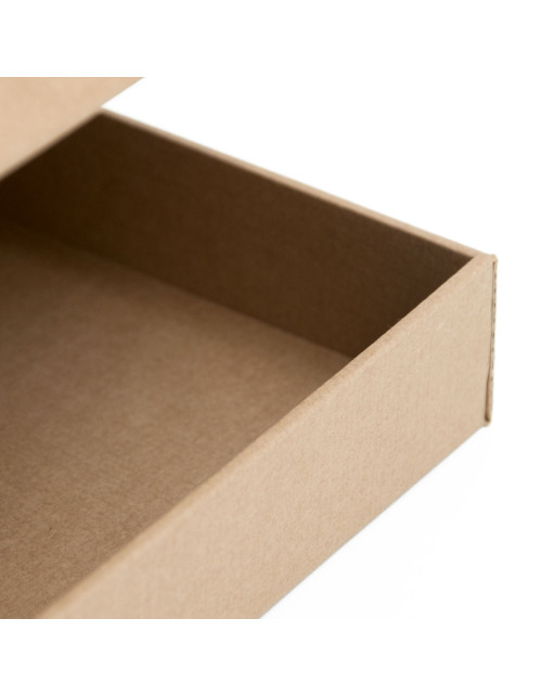 Ruda ekologiška žema dėžutė atverčiamu dangteliu, A5 formato
