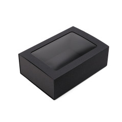 Black Gift Box with a Sleeve and Window