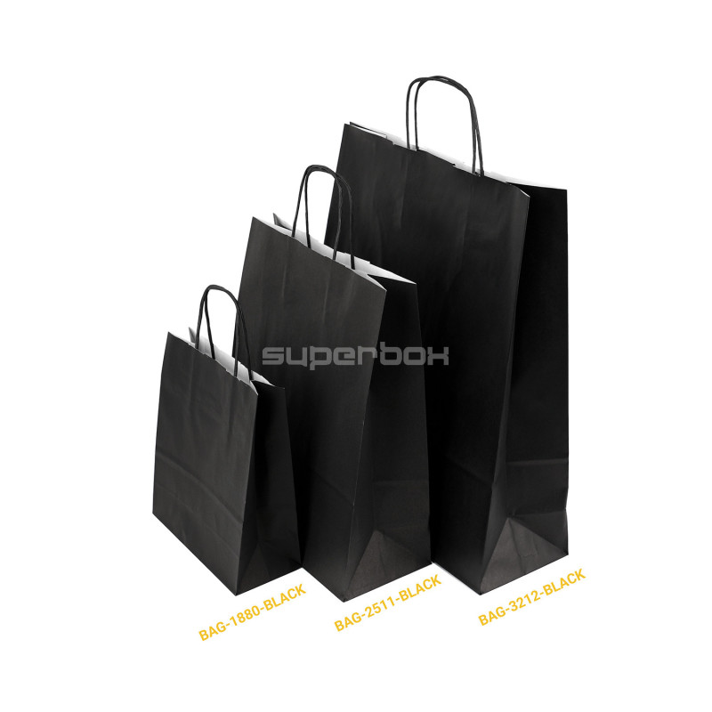Paper Bag Black with Twisted Paper Handles, Small