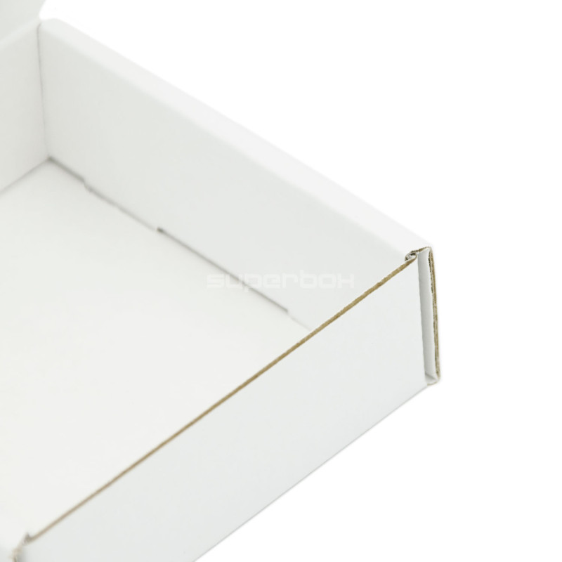 White Mini Box from Corrugated Board with Window White Mini Box from Corrugated Board with Window