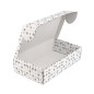 White gift box for bottle with gold winter pattern, 340x195x85 mm