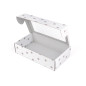 White gift box with gold snowflakes and window, 340x195x85 mm
