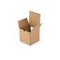 Brown cube-shaped gift box with a transparent window, 120x120x120 mm