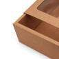 Brown gift box with a sleeve and window, 240x160x85 mm