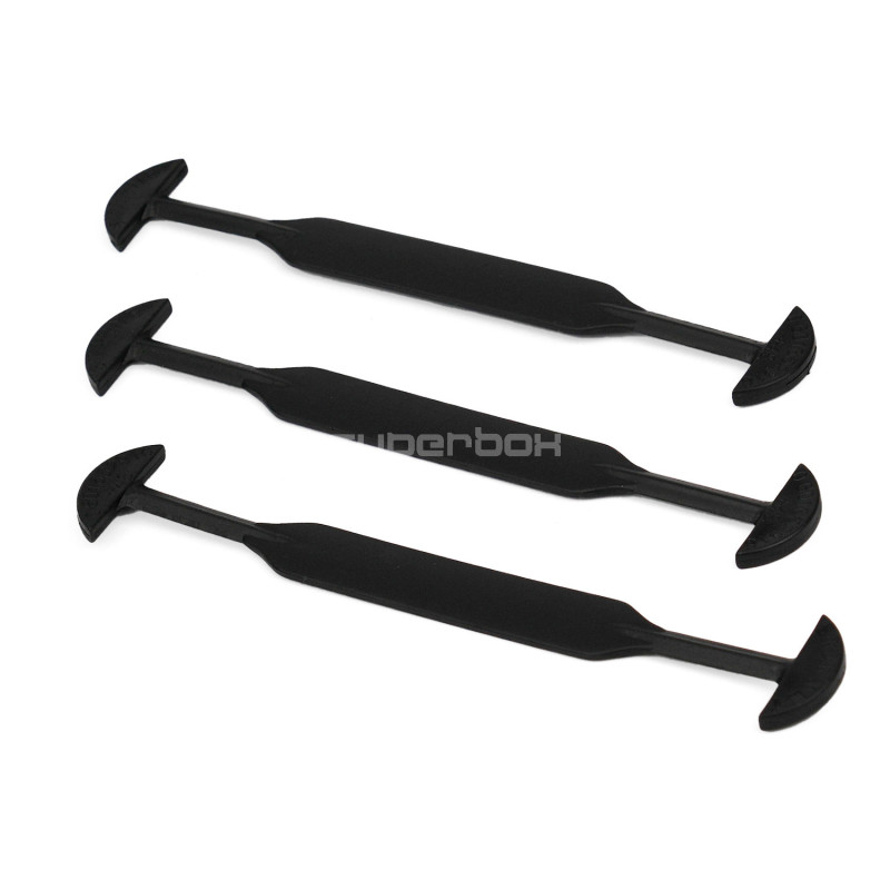Juodos plastikinės rankenėlės dėžutėms, 155x25x3.5 mm