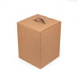 Example of a box with a brown plastic handle Example of a box with a brown plastic handle