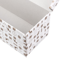 Horizontali balta pailga dėžė vyno buteliui atverčiamu dangteliu, 335x115x115 mm