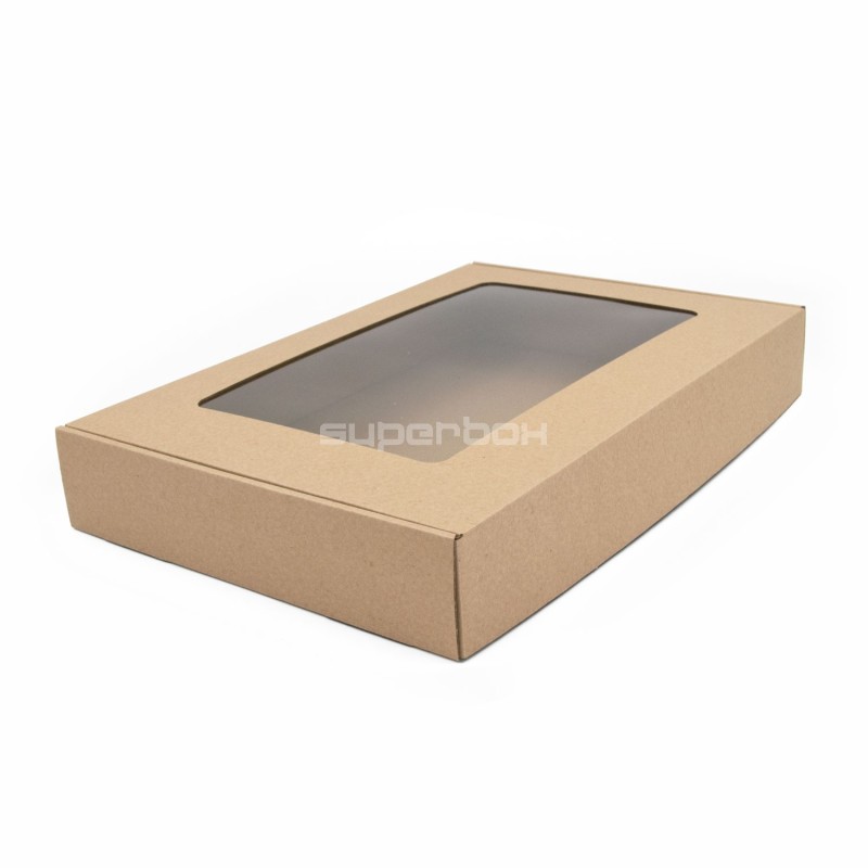 Large Flat Gift Box with Clear Window