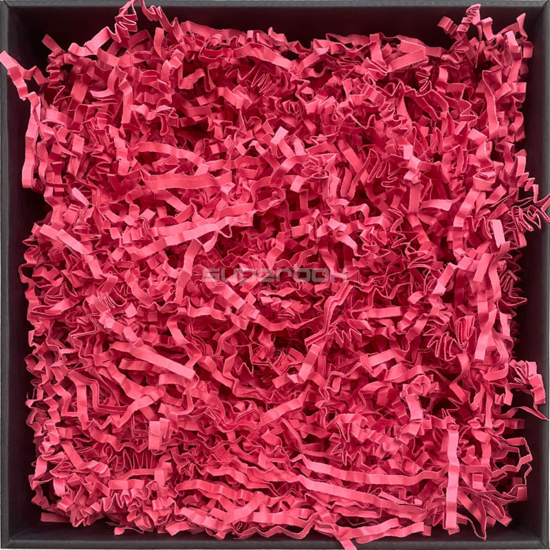 Standžios avietinės spalvos popieriaus drožlės - 4 mm, 1 kg Standžios avietinės spalvos popieriaus drožlės - 4 mm, 1 kg