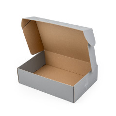 Серая коробка A4 с рисунком рождественских елок